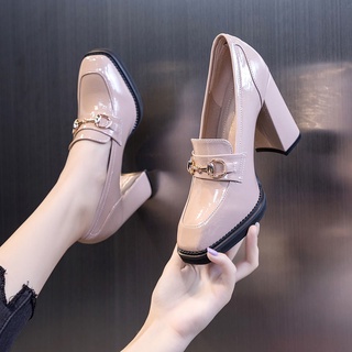Mary Jane High Heels Shoes Women Square Toe Chunky Platform Pumps Women Retro Fashion One Strap