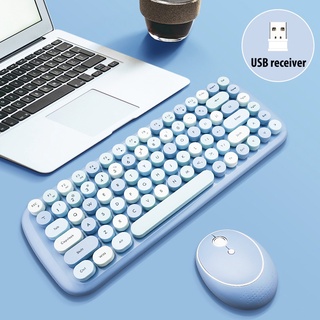 Wireless Keyboard and Mouse Set 2.4g Multifunctional USB Candy Keyboard For Laptop Computer Office Mofii