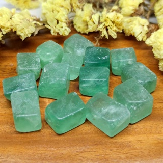 Green Fluorite Cubes Mini Savia Charms Reiki Infused Crystals