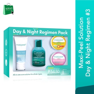 ✷◑❦Maxi-Peel Solution Day & Night Regimen #3 (Maxi-Peel Exfoliant Solution #3 60ML + Face Wash 25G +