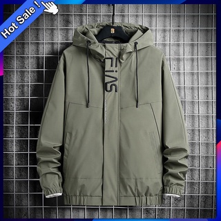 Plus Size Men’s Windbreakers Windproof Lightweight Jacket Hoodie Full zip Jacket