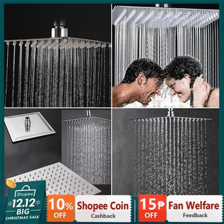 ✨jiamy✨8'' Stainless Steel Square Rain Shower Head Rainfall Bathroom Top Sprayer Tool (1)