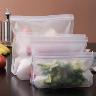 EVA Freezer Food Fresh Storage Sealed Leakproof Reusable Split Bag / Kids Lunch Snacks /Sandwich/ Freezing Kitchen Ziplock Transparent Containers Pouch (4)