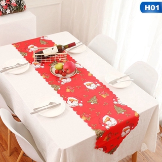 2020 New Christmas Printed Embroidered Table Runner Table Flag Xmas Table Decoration