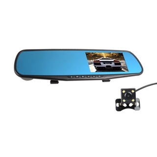 [Ready Stock]ↂCOD A706 4.3 lcd dual lens rearview Mirror Dash Cam Car DVR