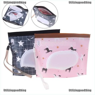 【Ready Stock】✲COD✲ 1Pc portable cute baby wipes bag pouch outdoor easy-carry clean wet wipes bags