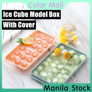 263 Ice Cube Mold Box Plastic Ice Maker Ice Tray With Lid Juice Molds Square Ice Cube Tray