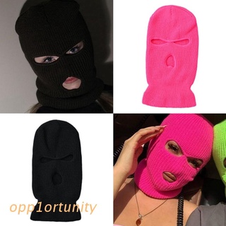 OPP1OR 3-Hole Full Face Mask Cover Ski Mask Winter Balaclava Cap Knitted Face Cover for Winter Outdoor Sports