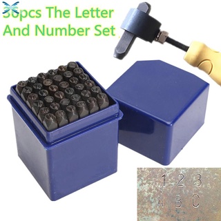 Ready Stock/№✜♘Punches 36pcs Plastic box Crafts Letters & Number Metal Leather Marking Stamping Punc