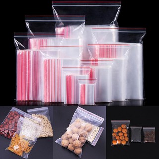 100 Pcs/Set Plastic Zipper Bag Lot Resealable Plastic Clear Poly Bag Reclosable Zipper Bag Zip Lock Bags (3)