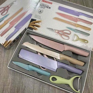 Stainless Steel Pastel Kitchenware Set Colors Knife Set COD