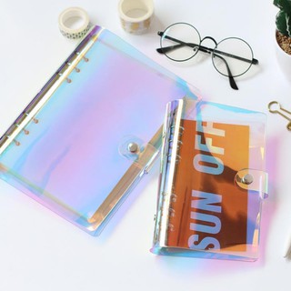 (1) Color PVC transparent 6-hole loose-leaf book