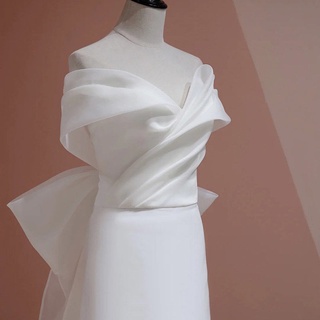 Fishtail Off-Shoulder Light Wedding Dress (4)