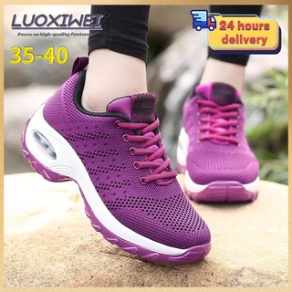 LUOXIWEI Women Sport Shoes White Sneakers Mesh Breathable Flat Running Casual Shoes