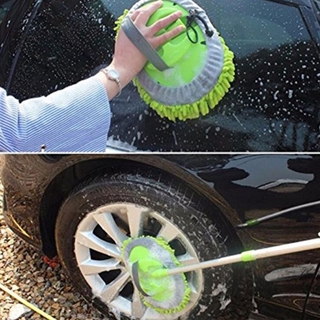 Elastic Rotation Car Wash Clean Mop Dust Removal Detachable Car Rag Cleaning Tool Mop Dual-use Q7P1