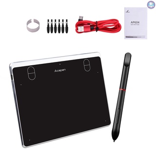 GM Acepen AP604 Digital Graphic Drawing Tablet 6*4 Inch Active Area Ultra-Thin Drawing Board Kit with 4 Shortcut Keys Battery-free Passive Stylus 8192 Levels Pressure Compatible with Windows 10/8/7 & Mac OS & Android for Draw
