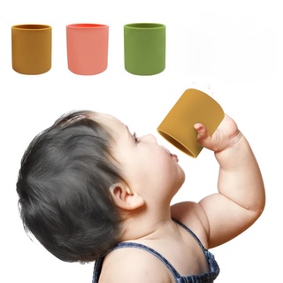 Food Grade Infant Baby Silicon Snack Cup Baby Drinking Training Water Cup Travel Silicone Coloured Portable Outdoor Handcups