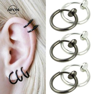 AFON 1Pc Clip-on Hoop Body Nose Lip Stud Earring 7496
