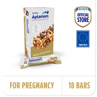 Nutricia Aptamom Prenatal Cereal Bar - Raisin and Chocolate with DHA (18 bars x 40g)