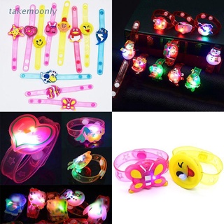 TAK Kids Bracelet Luminous Children Bangle Christmas Cartoon Cute Funny Toys Night Light LED Wrist Band Boys Girls Shiny Gifts
