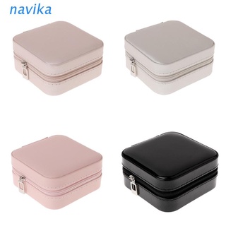NAV Jewelry Box Portable Storage Organizer Zipper Portable Women Display Travel Case