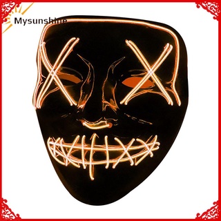 Halloween Glowing Mask Black Bottom Cold Mask Ktv Prom Party Led Mask