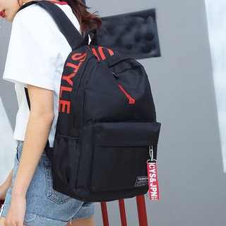 Korean version of the wild men s and women s backpacks hit color nylon letters campus elementary sch