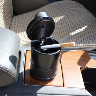 Auto Ashtray Cup Holder Black For Office Home Auto Accessories Car Vehicular Ashtray Blue Light With