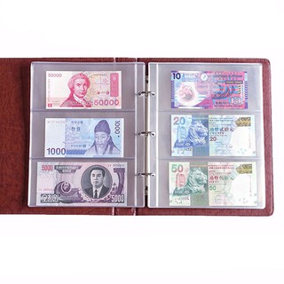 UKI♡ 1 Album Pages 3 Pockets Money Bill Note Currency Holder PVC Collection 180x80mm