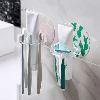 1PC Punch-Free Plastic Toothbrush Holder Toothpaste Storage Rack Razor Toothbrush Dispenser Bathroom Storage Accessories