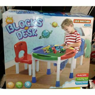 Smart Kids Block's Desk(NOT INCLUDE BLOCKS) W/ 2 CHAIRS