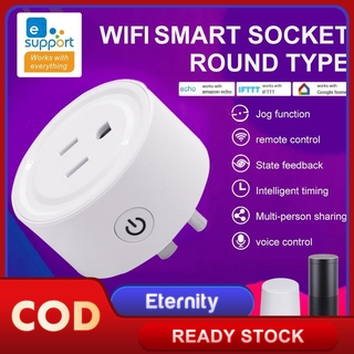 'IN Stock' WiFi Smart Socket Mobile Remote Control eWeLink APP Timing Plug Voice Control Socket US Plug