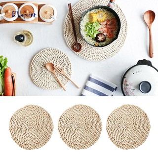 ★BP Rattan Weave Round Oval Placemat Dining Table Heat Insulation Mat Kitchen
