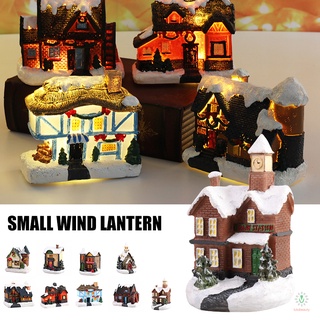 Glow in Dark Resin House Battery Powered Micro Landscape Mini House Innovative Christmas Decorations