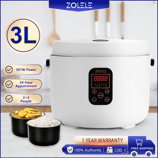 ZOLELE Rice Cooker Ricecooker Rice Cooker With Steamer Rice Cooker Hanabishi Rice Cooker White 3L
