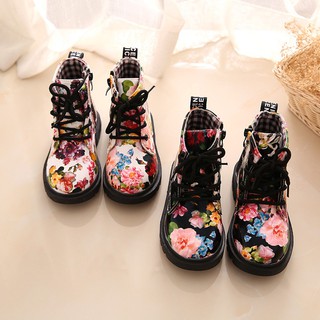 Girls Floral Kids Shoes Baby Martin Casual Children Boots