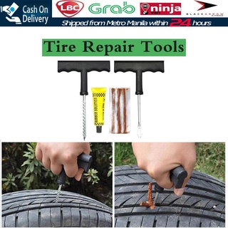 ◊▼♙Car Tire Repair Tool Kit For Tubeless Emergency Tyre