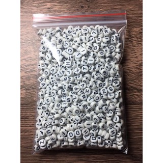 115 Grams (Approximate 900pcs) DIY 6mm Acrylic Beads Flat Round Letter Bead (Random Letters)