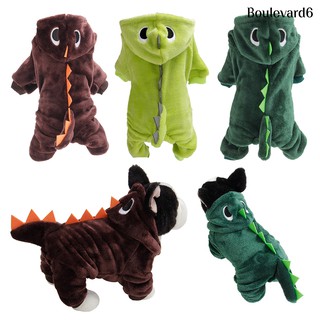 BOU Pet Dog Puppy Hoodie Clothes Cute Dinosaur Costume