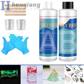 Epoxy Resin Kit Crystal Clear Hardener Kit Easy Mix DIY Supplies For Art Casting Resin Jewelry Projects