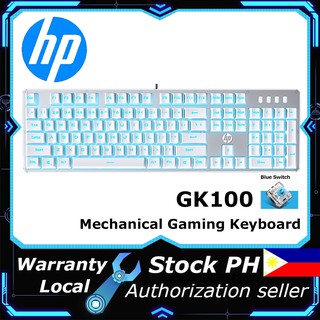【COD&Local Warrenty】HP GK100 Real Mechanical Keyboard Wired Mixed Backlight Gaming Keyboard 104 Keys