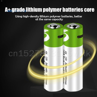 Watches✚☑Novo 1.5v 2600mwh usb aa recarregável li-ion bateria com cabo usb li-polímero usb baterias