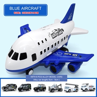 ✨Free 6 Alloy Car✨Extra-value Meal Children's Gift Airplane Toy Large Storage Transport Aircraft With Alloy Truck Truck Vehicle (4)