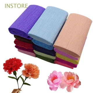 INSTORE Craft Gifts Packing DIY Wrinkled Paper Roll Flower Wrapping Paper Origami 250*10cm Party Decoration Wedding Packaging Floral Crepe Paper