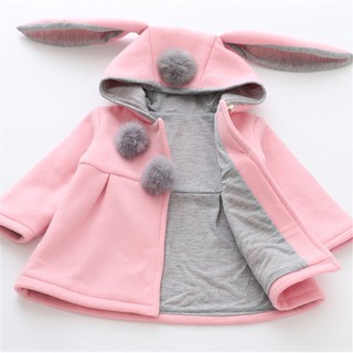 Outerwear baby girls autumn winter rabbit coat children jacket JftI (4)