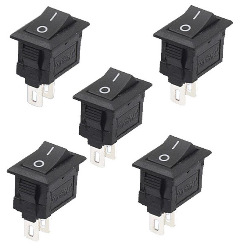 5Pcs On/Off Position Snap Boat Rocker Switches 2 Pin Snap-in