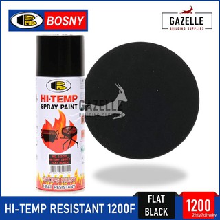 【Happy shopping】 Bosny Hi Temp High Temperature Resistant 1200F Spray Paint - 1200 Flat Black