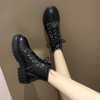 Bestseller Korea Casual Thick bottom Ankle Boots Women Simple white/black Shoes (1)