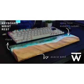 OCEAN Wood + Resin Wrist Rest / Wood Wrist Rest/ Palm Rest/ Keyboard Wrist Rest/ Ocean Wrist Rest