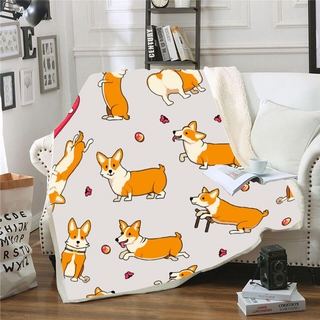Corgi Dog Blanket Blanket Soft Warm Blanket Cute Dog Print Blanket Fleece Throw Blanket for Home Sofa or Bed Blanket Gift
